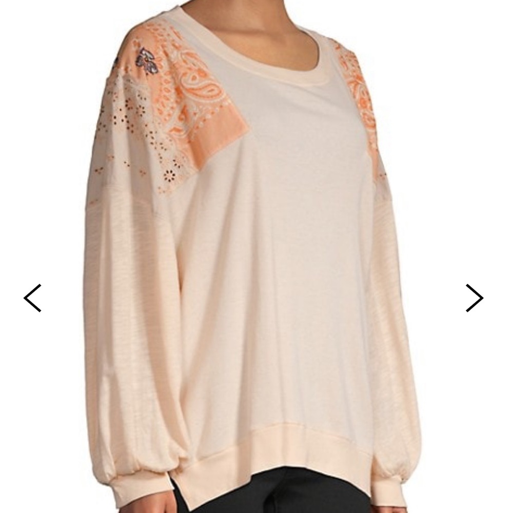 1) NWT We the Free Paisley & Floral Embroidered Top Size Medium - Picture 2 of 12